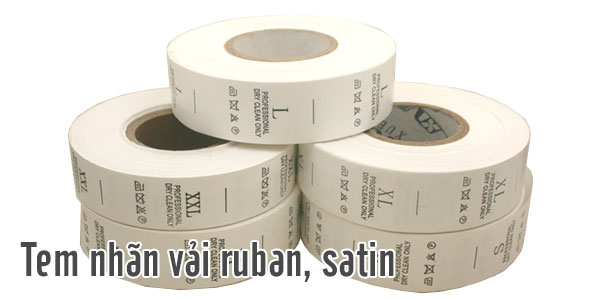 Tem nhãn vải ruban, satin